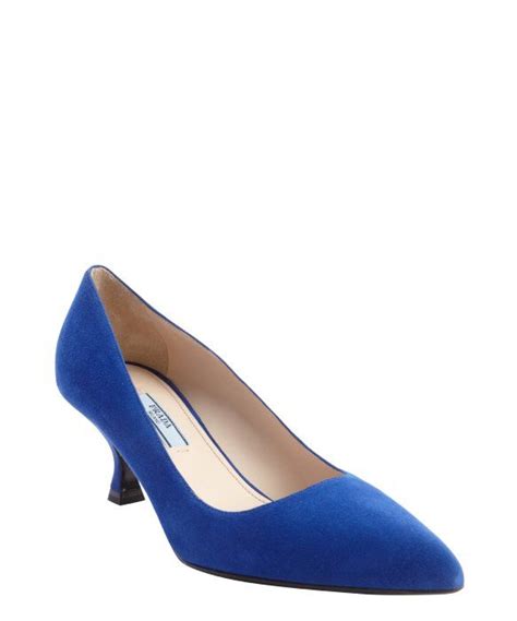 prada blue suede heels|prada kitten heel boots.